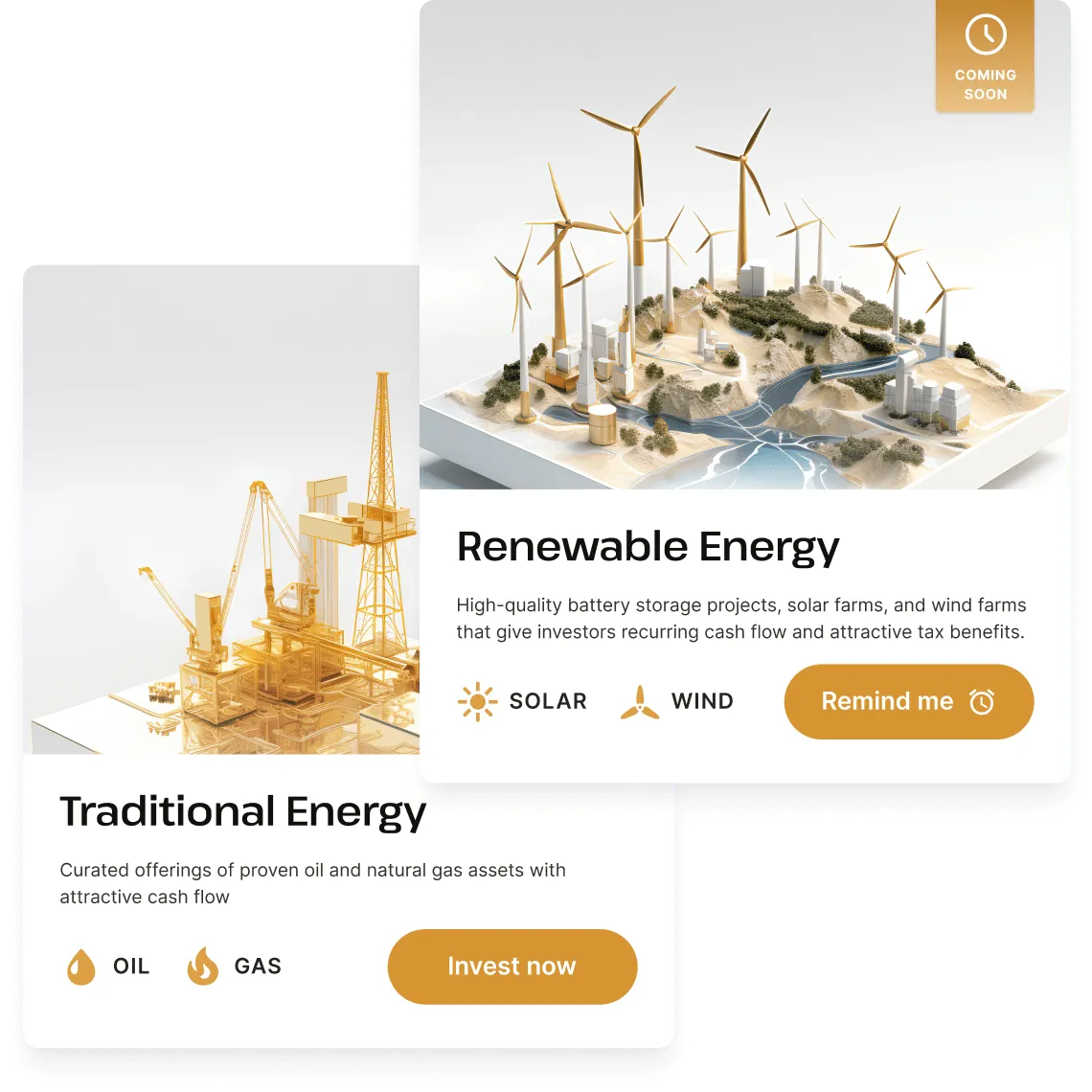two brochures with a picture of wind turbines